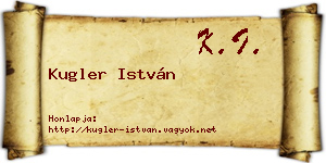 Kugler István névjegykártya